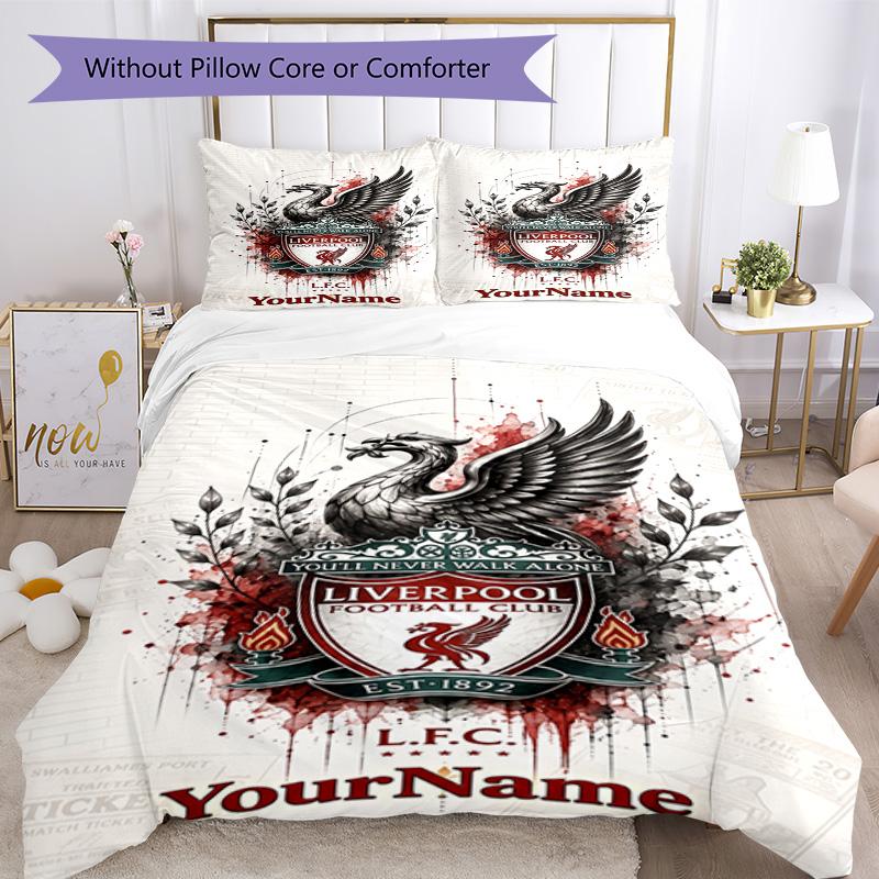 Liverpool Customize Your Name Bedding Set Breathable Duvet Cover with Pillowcases Home Decoration Birthday Gift