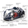 1:18 918 Spyder Martini Pagani Huayra Diecast Alloy Model Toys Car Doors Opened With Sound Light Miniature Vehice Adult Boy Gift