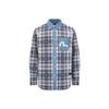 All Over Seagull Embroidered Plaid Shirt Men Shirts Denim-Blue 2ESHTM2SL251RXCT