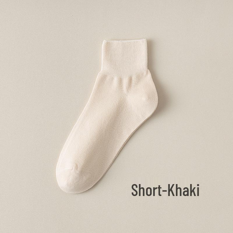 Women's Pure Cotton Short Socks - Lightweight, Breathable, Sweat-Absorbent, Solid Color (Spring/Summer)