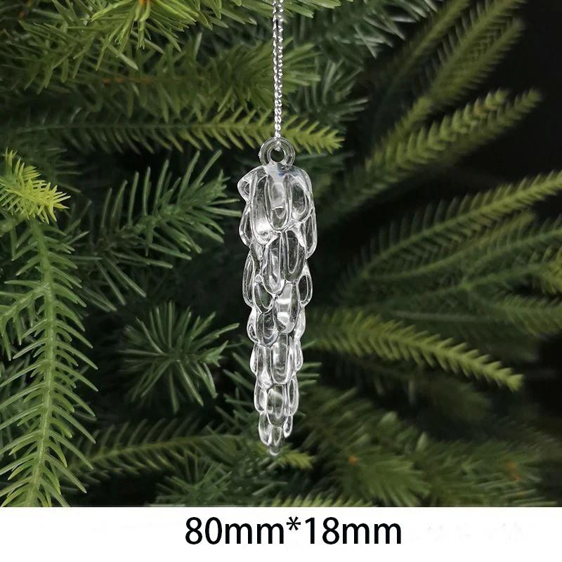 10Pcs Crystal Snowflake Icicle Christmas Decorations Hanging Tree Ornaments for Home Decor New Year Party Supplies Accessories