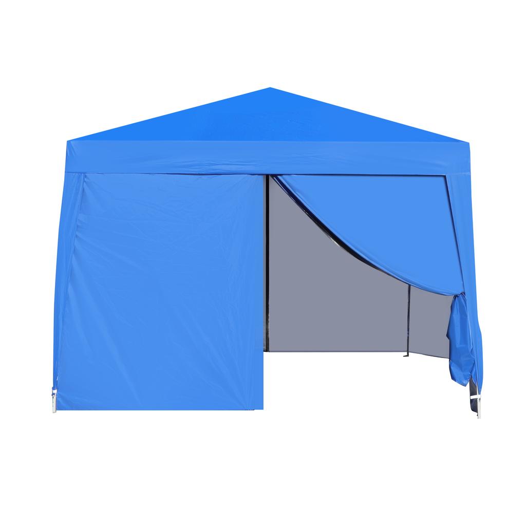 Gazebo Pieghevole 3 x 3 m, impermeabile, robusto e resistente all'inverno, con 4 pareti laterali e 4 sacchi di sabbia, protezione UV 50+, pieghevole, telaio in acciaio (blu)