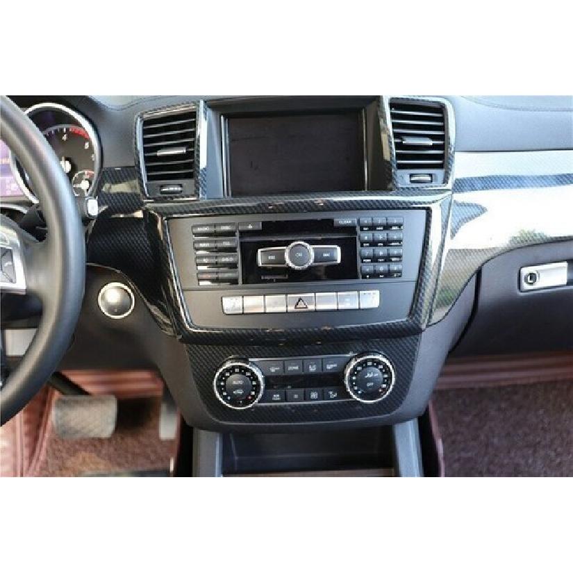 For Benz GL ML Car Central AC Button Control ABS Carbon Fiber Cover Trim 2012-15
