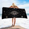 1 Stück Sternenhimmel & Sonnensystem Strandtuch - Schwarz & Goldfarbener Sternbild-Druck mit Tierkreiszeichen, Weich Saugfähig Großes Bade