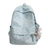 Allover Star Print School Backpack with Front Pocket Top Handle Casual Daypack for Students