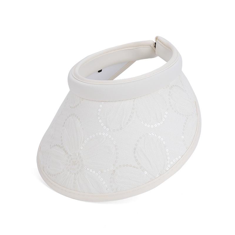 Универсальная летняя шляпа-козырек с кружевным цветочным узором