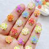 50pcs Resin Cute colored roses and leaves Flat back Rhinestone Scrapbook DIY Wedding Applique Decor Jewelry Accessories Crafts