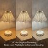 Rattan Lamp 120 Lumen Wireless Rechargeable Dimmable Artificial Rattan Lighting Desk Lamp For Living Room Office Home Reading