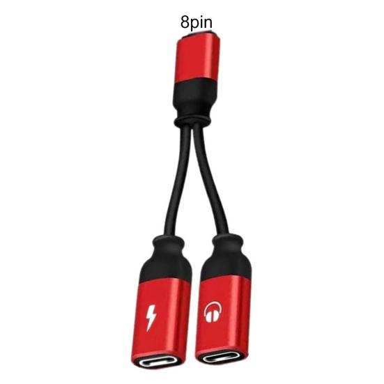 Aluminum Alloy 2-in-1 Cable Headphone Jack Splitter Adapter Fast Charging Port Dual Converter
