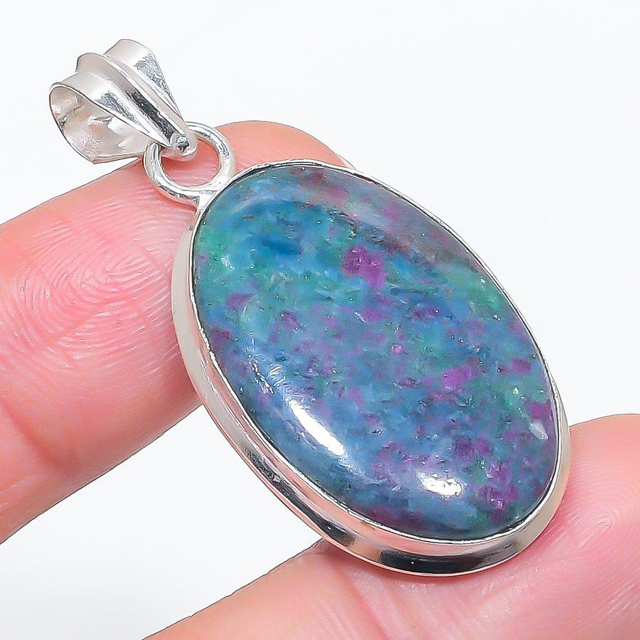 

Natural Ruby Fuchsite Gemstone 925 Sterling Silver Jewelry Pendant 1.85 N6L98