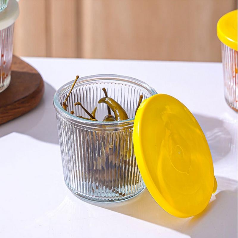 1/4Pcs 200Ml Glass Storage Jars Transparent Thicken Glass Storage Containers Multifunction Fresh-Keeping Mini Clear Jars Kitchen