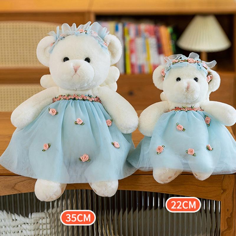 Plush Doll Bear Toy Monet Painting Style Fairy Tale Flower Dress Gift Wedding