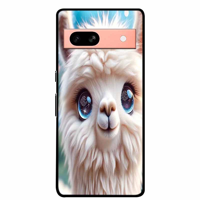 Per Google Pixel 7a 5G Custodia 6.1" Cover Fiori Bordo Nero Silicone TPU Morbida Cover Posteriore Per Google Pixel7a 2023 Custodia Telefono Fundas