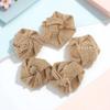 5Pcs Artificial Burlap Rose Flowers Light Brown 6Cm Decorative Roses for Wedding Christmas Party Home Garden Decoration Hessian