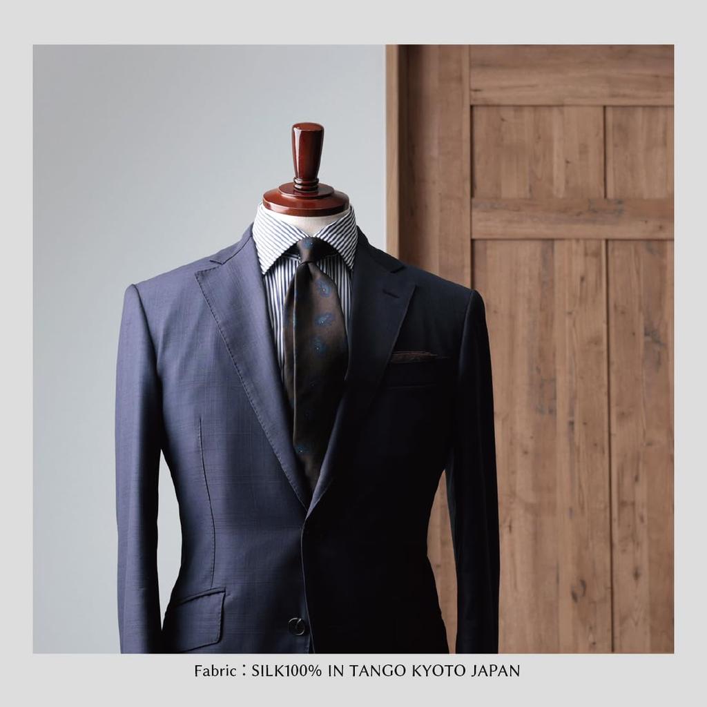 [Y&TAILOR] Necktie, Kyoto-made, Tango-made, Large Pattern, Square, Small Pattern, Paisley Weave Series, 100% Silk, High-Quality, Made in Japan,