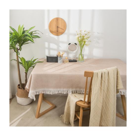 Yousheng Tablecloth for Rectangle Table, Geometric Pattern Cream Style Tablecloth, Wrinkle Resistant Easy Care Table Cover for Coffee Tables Dorm S D