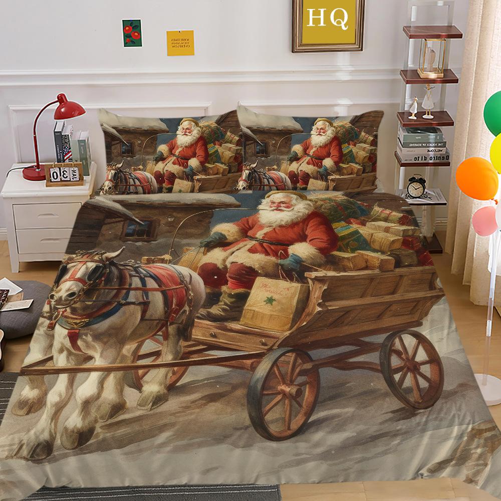 

Рождественский Снежный Дом Наволочка из Полиэстера с 3D-принтом Пододеяльник Набор из двух или трех предметов EU Single 135*200