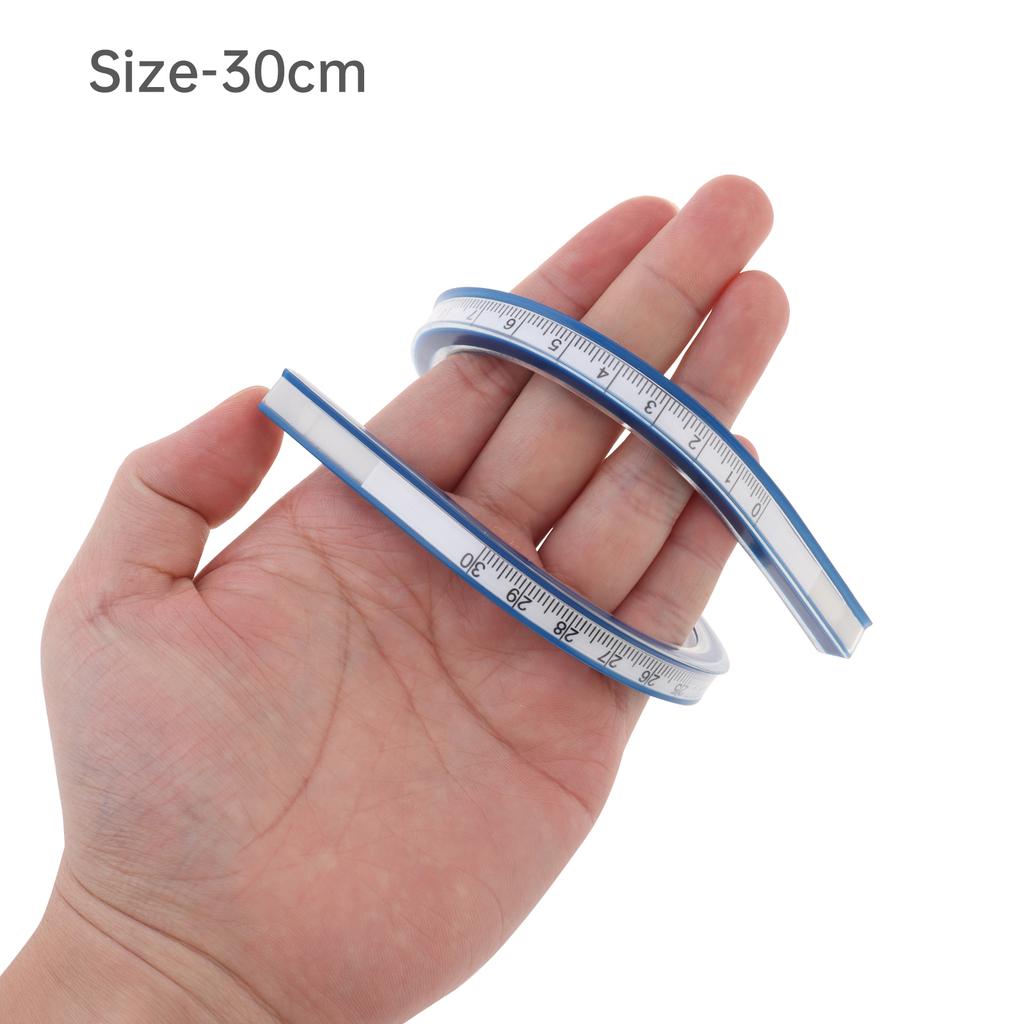 300mm - 1m Flexible Curve Ruler Imperial and Metric Double Scale PVC Curved Ruler for Woodworking / Sewing / Drawing