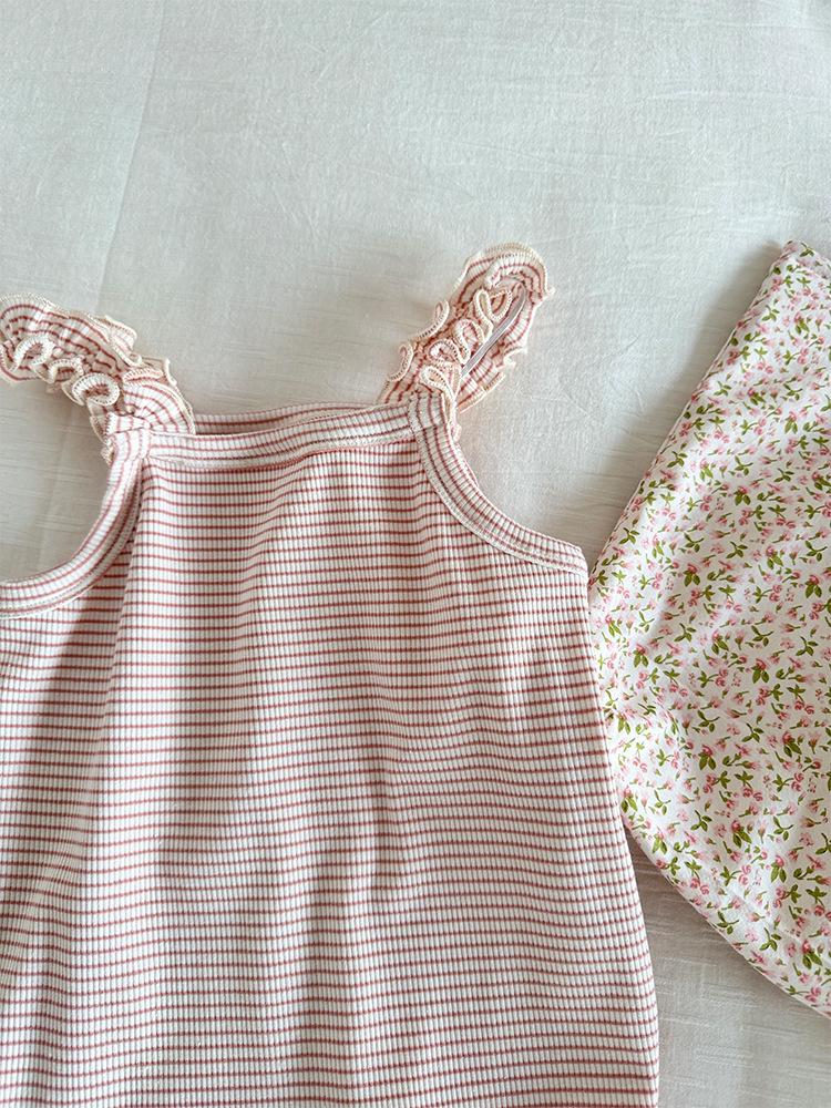 2025 Summer Korean-Style Ribbed Tank Top for Baby Girls - Versatile & Colorful