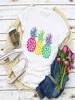 Plus Size Women Graphic Watercolor Pineapple Print 90s Fruit Summer T-Shirt Shirt Tops Lady Vacation Womens Clothing Tee T Shirt