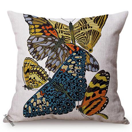 Colorful Butterflies Harmony Sofa Decoration Cushion Cover Butterfly Abstract Graffiti Nordic Cotton Linen Pillow Case Cojines