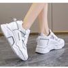 Inner Heightening Muffin Sole Sneakers Autumn and Winter New Thick-soled Lace-up Casual Shoes Color Matching Mesh Dad Shoes