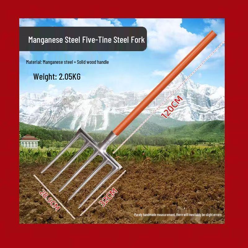 Agricultural Heavy-Duty High Manganese Steel Fork for Soil Loosening and Digging