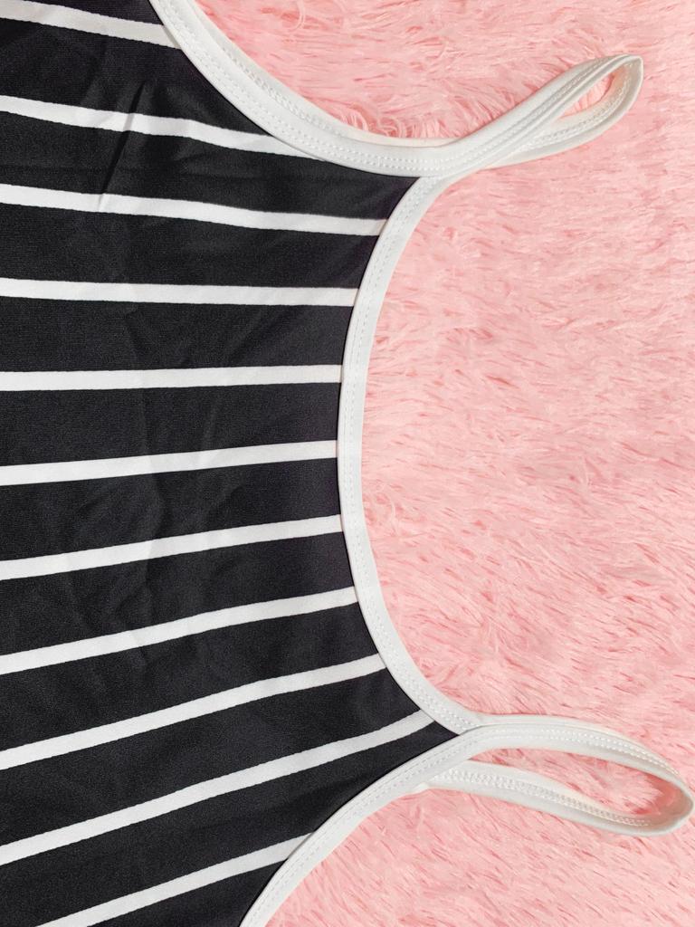 Retro Stripe Patchwork Backless Slip Dress - Color Block Sleeveless Long Slim Fit