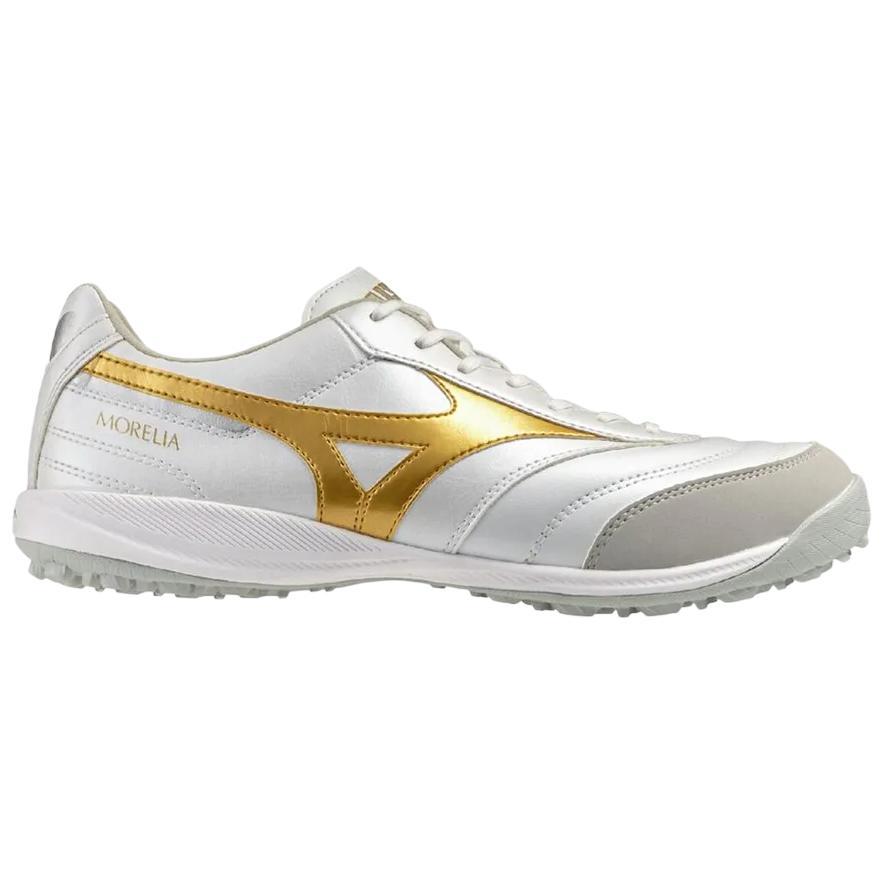 Mizuno Unisex Morelia Sala Pro TF Futsal Shoes White Gold Q1GB261350