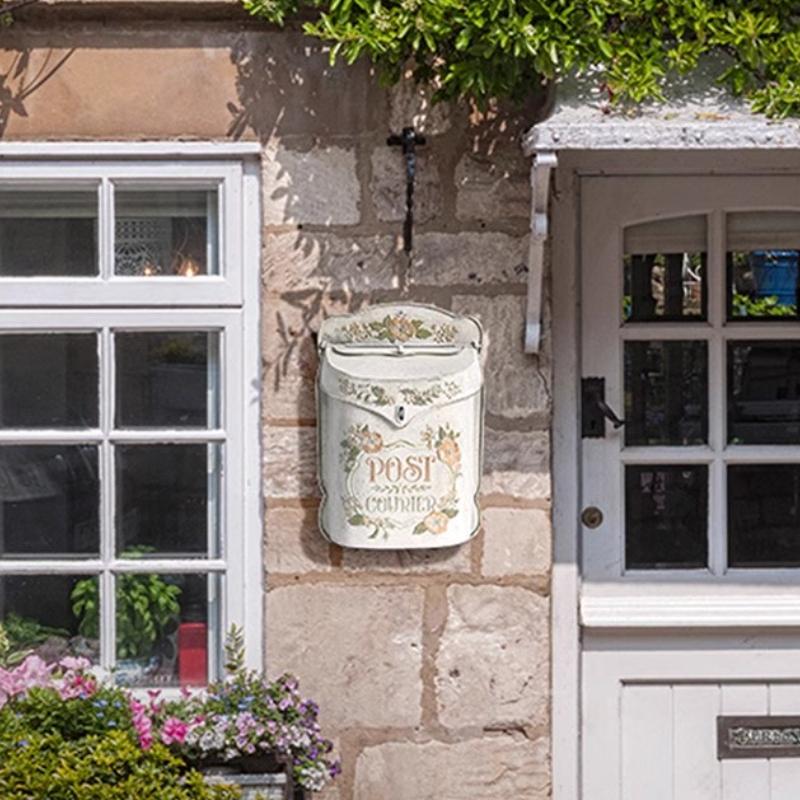 Vintage European Wrought Iron Mailbox Creative Home Decor Wall Mounted Suggestion Box Outdoor Garden Rustic Wall Art Organizer