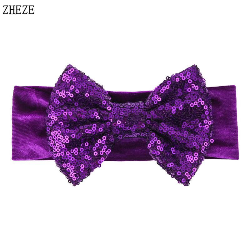 

Детская мягкая 5-дюймовая повязка на голову с бантом для волос, детская бархатная повязка-тюрбан, реквизит для фотосессии малыша, DIY аксессуары для волос