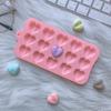 3D Diamond Heart Silicone Mold 15 Grid Diamond Love Heart Shaped Mold Tray Silicone Baking Pan Mold for Making Cake Chocolate Mousse Dessert