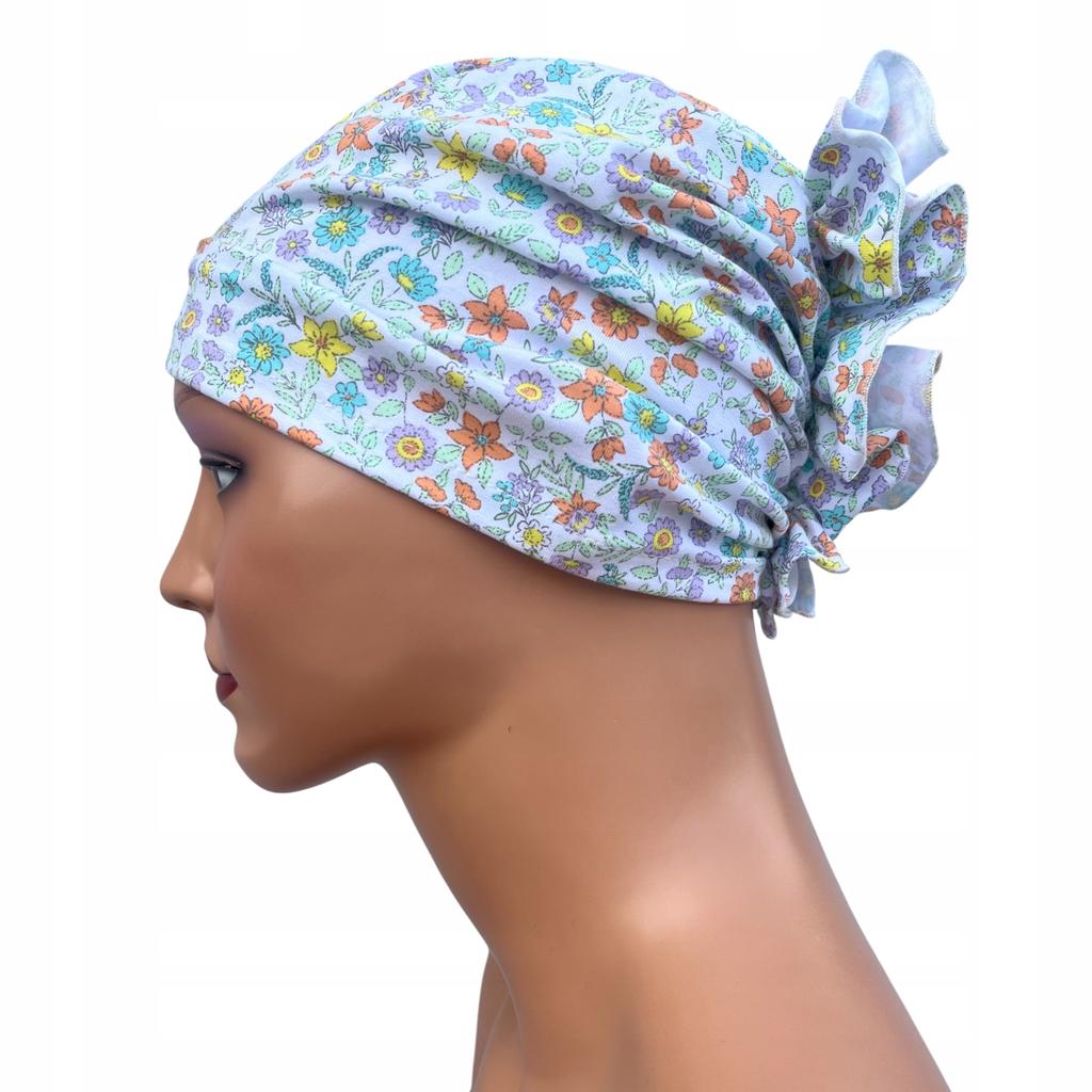 Turban Damski Wiosenny Luba 448 Z Falbanką Lekki I Wygodny Z Bawełny