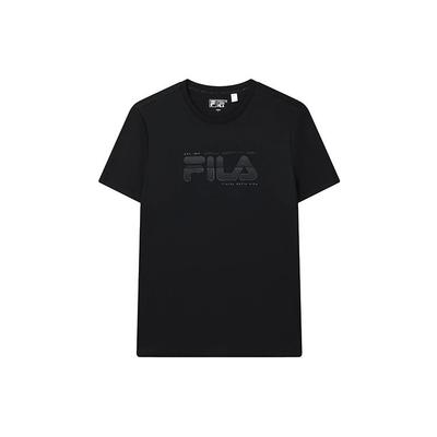 Fila White Special Series American Retro Letter Logo Print Simple Sports Casual Crew Neck Short Sleeve T-Shirt Men Tops Black F11M317101FBK