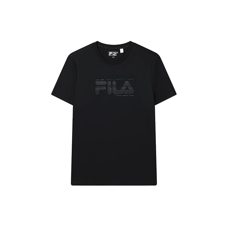 

FILA White Special Series American Retro Letter Logo Print Simple Sports Casual Crew Neck Short Sleeve T-Shirt Men Tops Black F11M317101FBK S