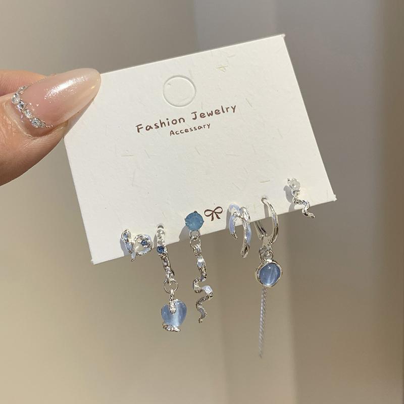 

6 шт./компл. Модный простой маленький набор серег-колец со змеей для женщин, девушек, серьги с нерегулярным дизайном, ювелирные аксессуары, подарки