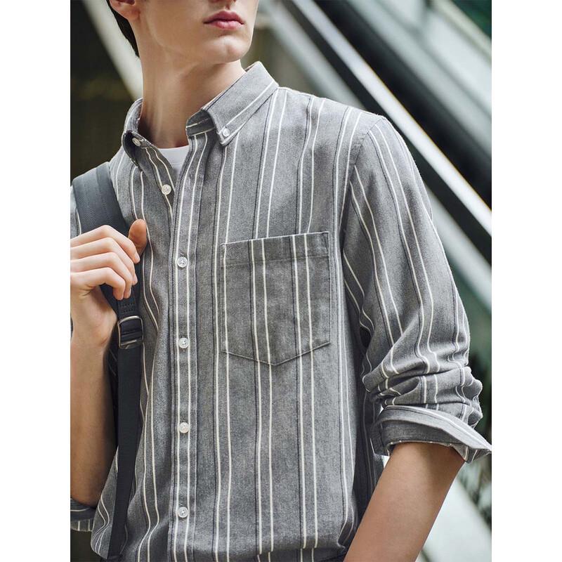 Giovanni Valentino Men's Cotton Striped Long-Sleeve Shirt
