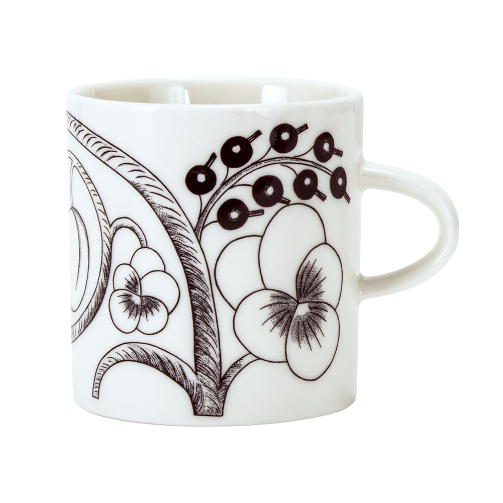 

Кружка Arabia Paratiisi Black, 240 мл, Черно-белая, Фарфор, Финская, Скандинавская, Подарок, 1021003 / 6411801003055