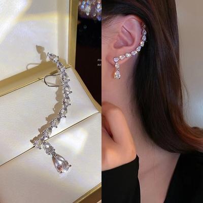 1 Pcs Cold Style Zircon Earrings Luxury Clip-On Earrings Dangle Earrings  Women's Jewelry Accessory