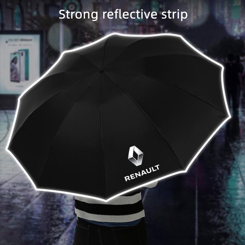 Hub Caps Car Umbrella Sticker with LED Reflective Strip Rain Wind Umbrella For Renault Megane 2 3 Clio Scenic Duster Kaptur Capt