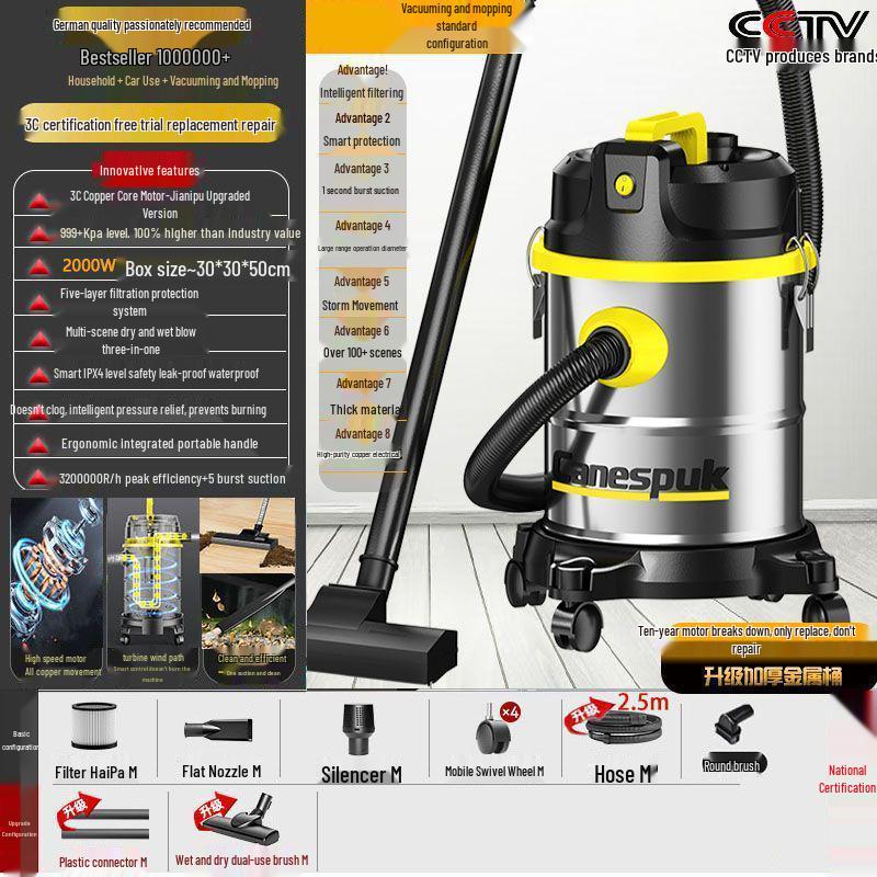 Hochleistungs-Nass-/Trockensauger für den Heim-, Hotel-, Auto- und Industriegebrauch