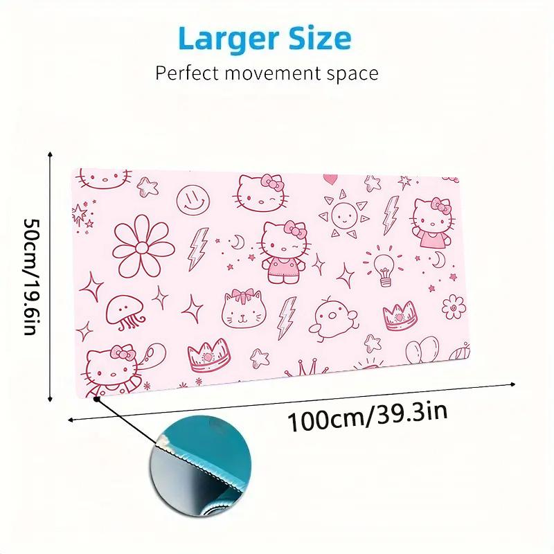 Hello Kitty Print Cushion Non-slip Laptop Tablet Big Mousepad XXL Mat Mini PC Playmat With Lock edge