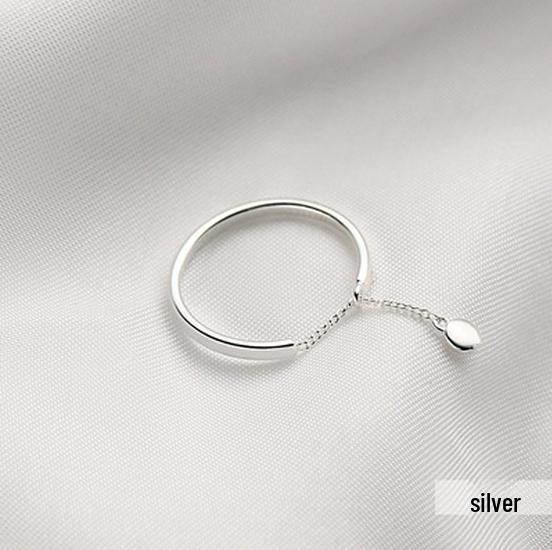 

Регулируемое цепочное кольцо с серебряным покрытием 925 пробы: Гладкий, модный дизайн свободной формы для женщин Adjustable Opening