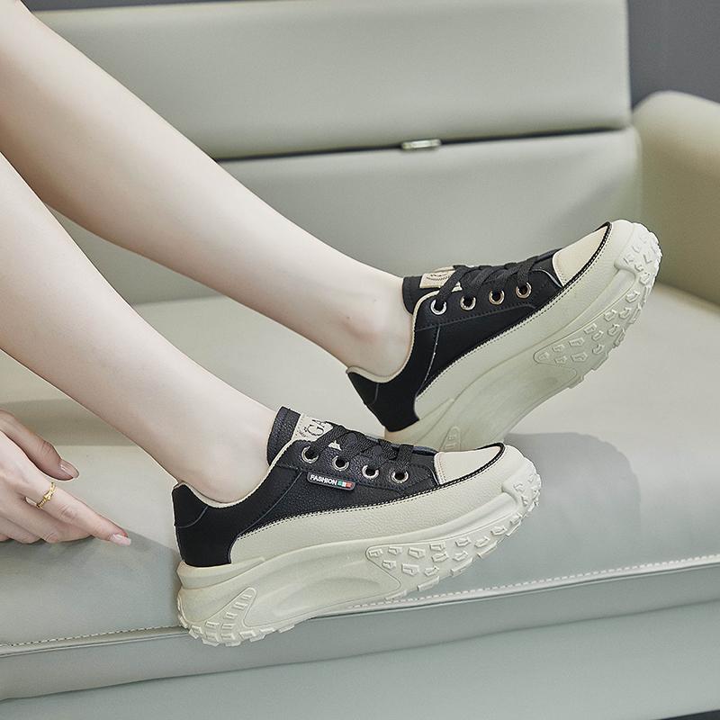 4.5 Cm Platform Shoes School Wedge Fashion Women Shoes Spring Summer Casual Chunky Sneakers Breathable Comfortable Shoes Q017
