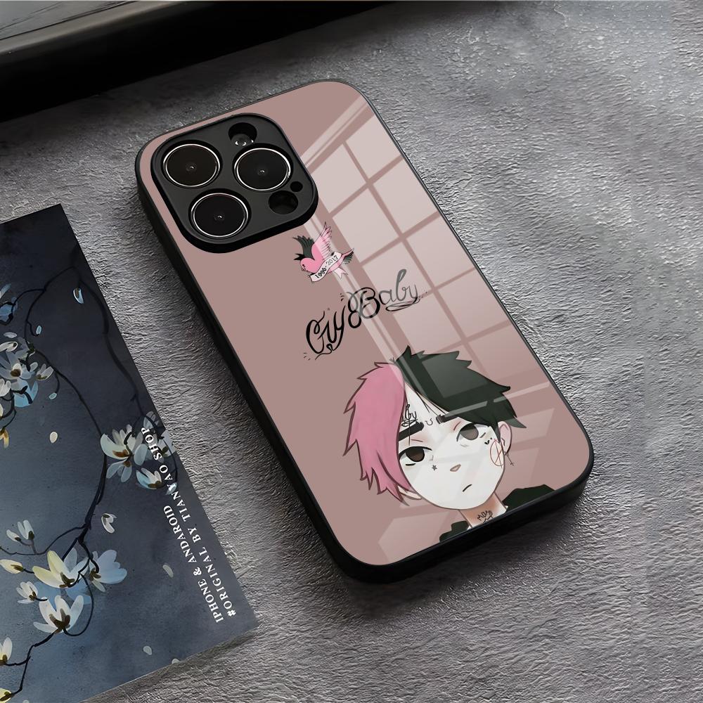 L-Lil Peep Anime Phone Case For IPhone 17 Air 16 E Pro Max 15 14 13 Mini 12 Pro 11 Max Plus Black Glass Cover