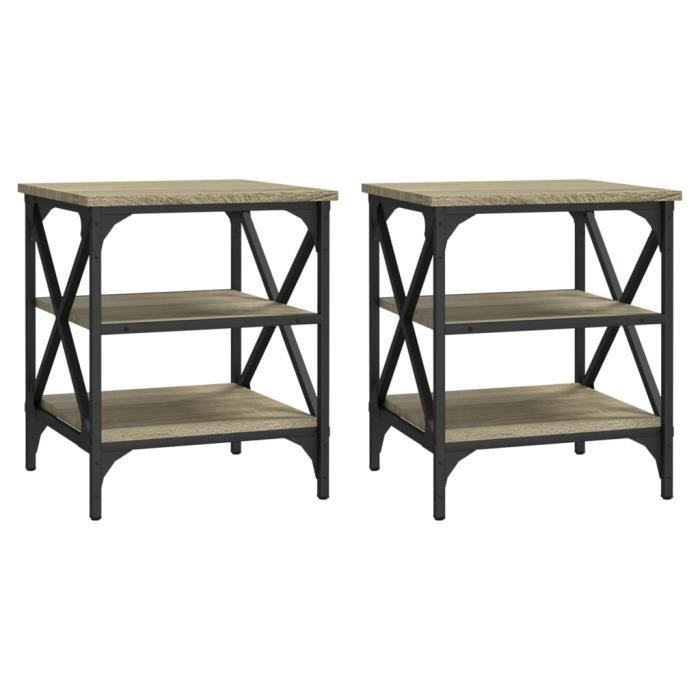 VidaXL Side Tables 2 Pcs Sonoma Oak 40x42x50 Cm Engineered Wood 825775