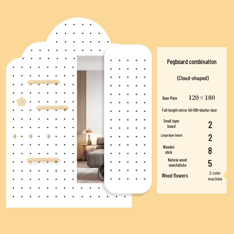 Solid Wood Pegboard Rack: Wall-Mounted & Desktop Storage Display for Entrance Hallway