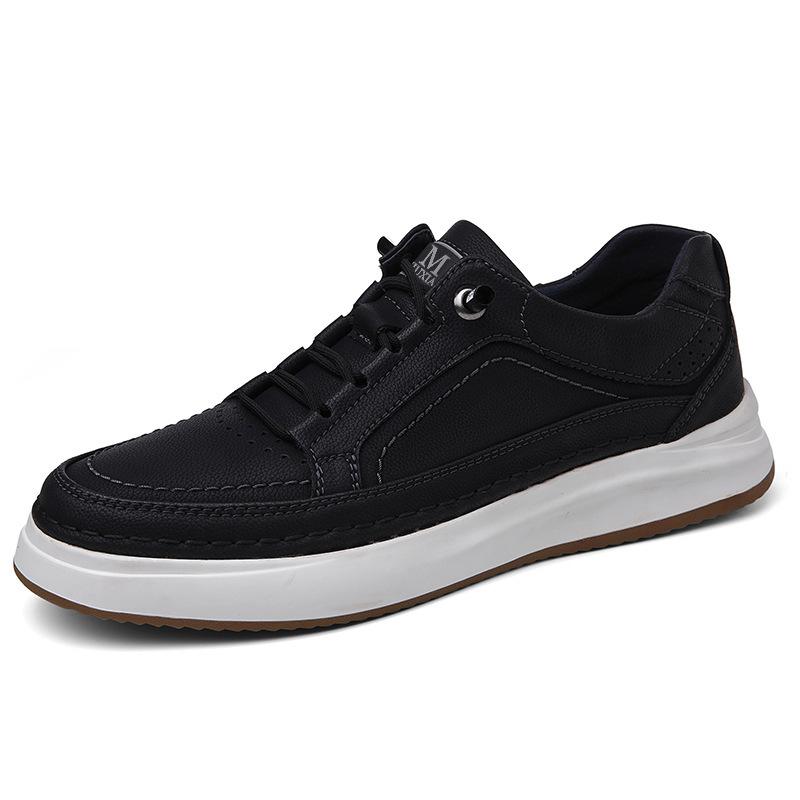 The first layer of cowhide men's shoes, light soft-soled leather shoes for men, spring breathable thick-soled white shoes for men, new casual board s