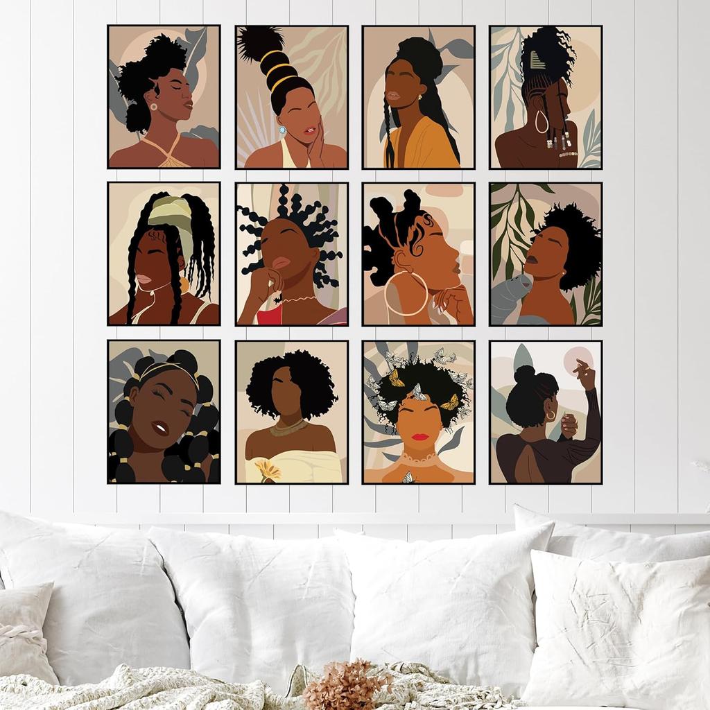 BigWig Prints Black Girl Wall Art - Hair Salon Wall Decor, Black Woman Art, Hair Salon Pictures Decor, n n Artwork for Stylist, Beauty Shop