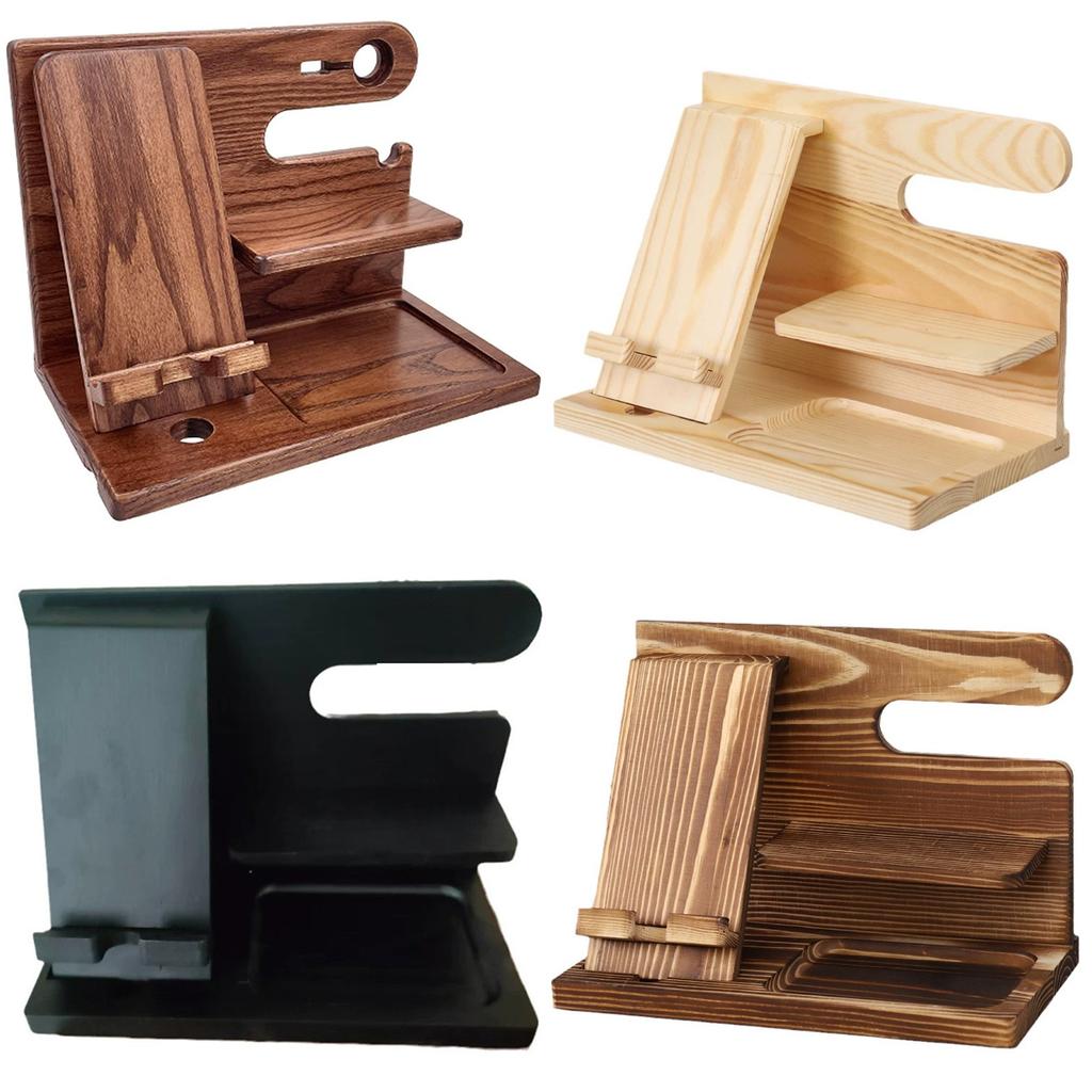 Solid Wood Multi-functional Desktop Charging Mobile Phone Stand